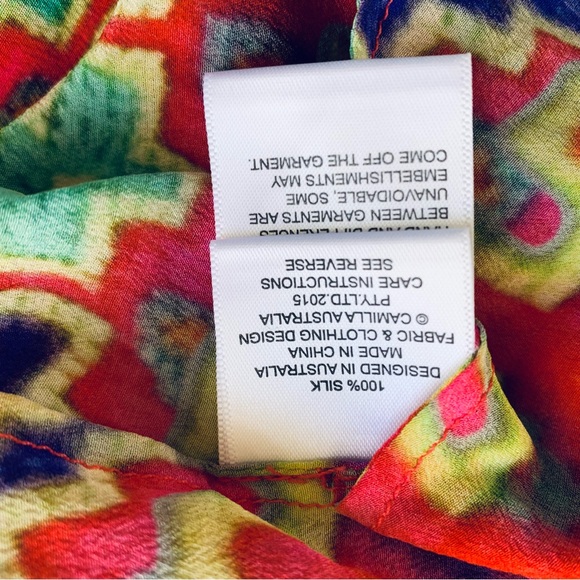 Camilla Drop Shoulder Playsuit Crystal Embellished Romper 100%silk size 3 (L) - Picture 12 of 15